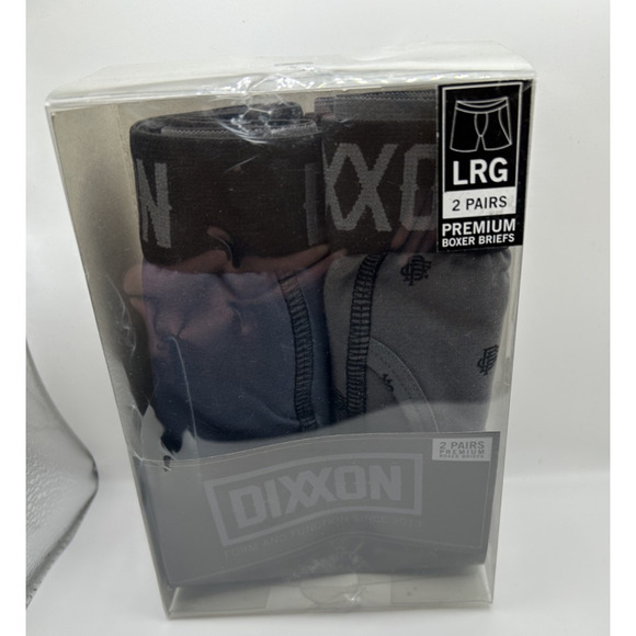 Dixxon Flannel Co Premium Boxer Briefs, 2 pair, Blue/Grey, Size Large, NIB - Picture 2 of 4